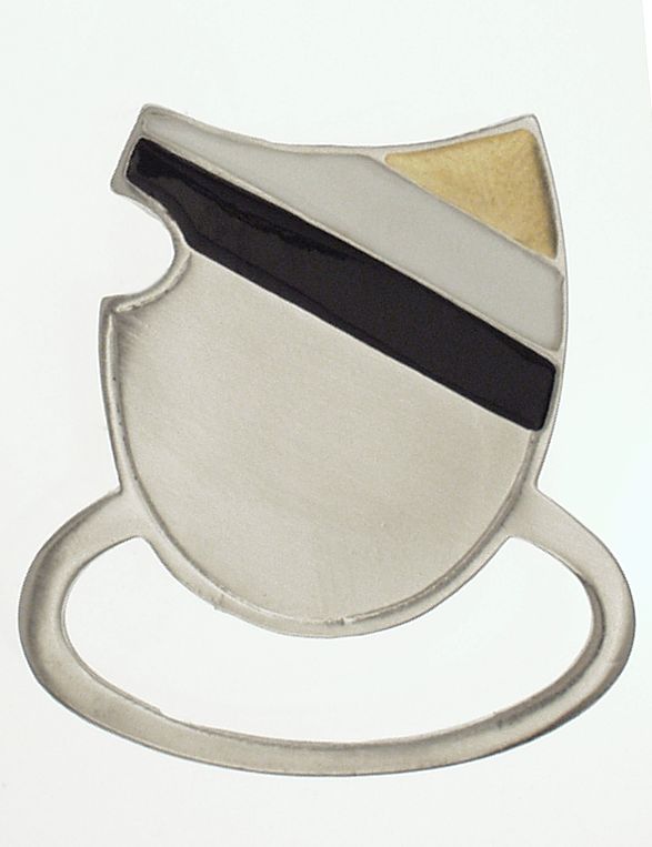 Couleur Zipfelhalter in Form eines Wappens in silber